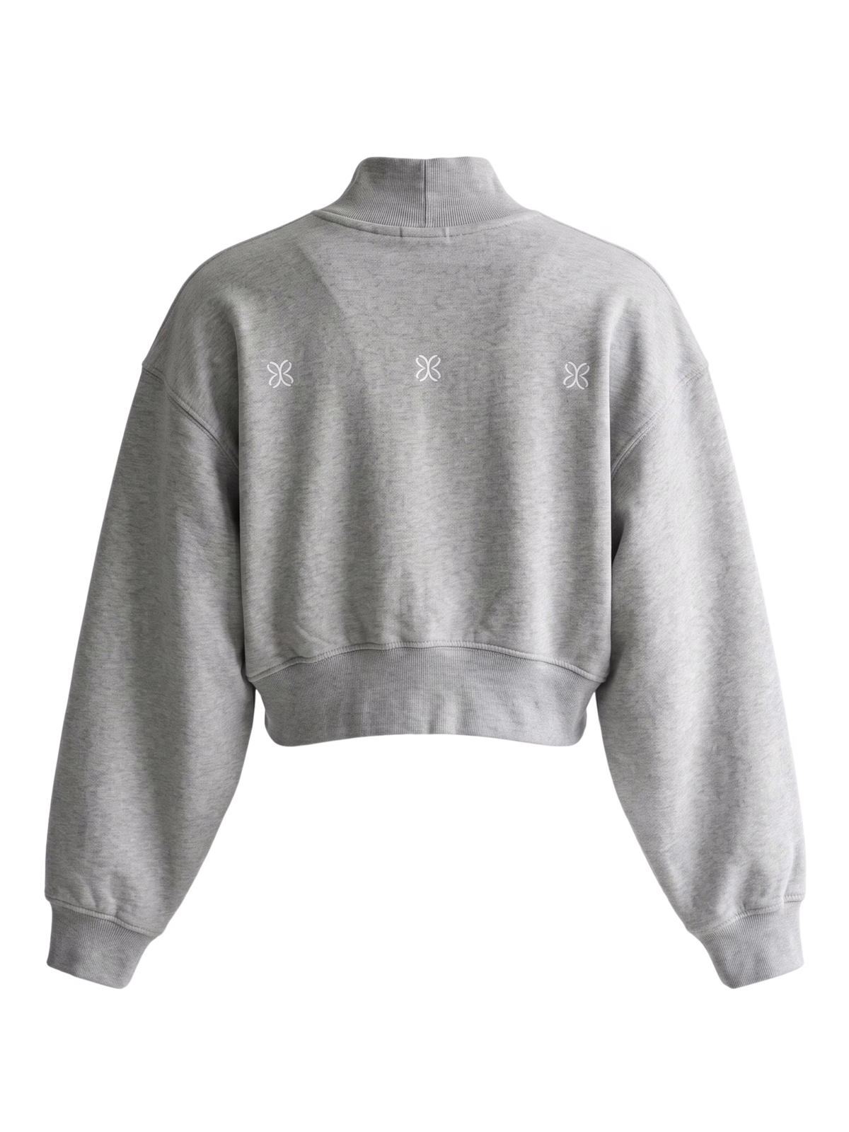 HORIZON Mock Neck Sudadera Corta · Gris en color Gris - Vista posterior y espalda | AYA