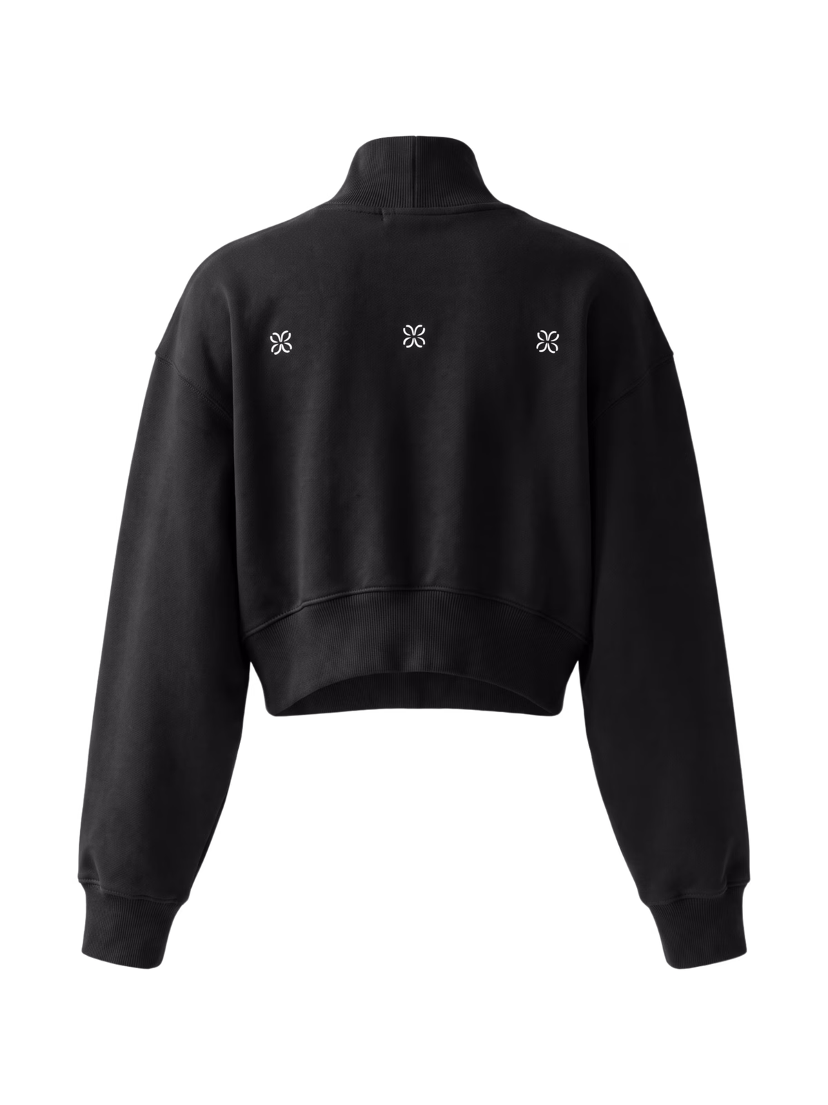 HORIZON Mock Neck Sudadera Corta · Negro en color Negro - Puesta en modelo en movimiento | AYA
