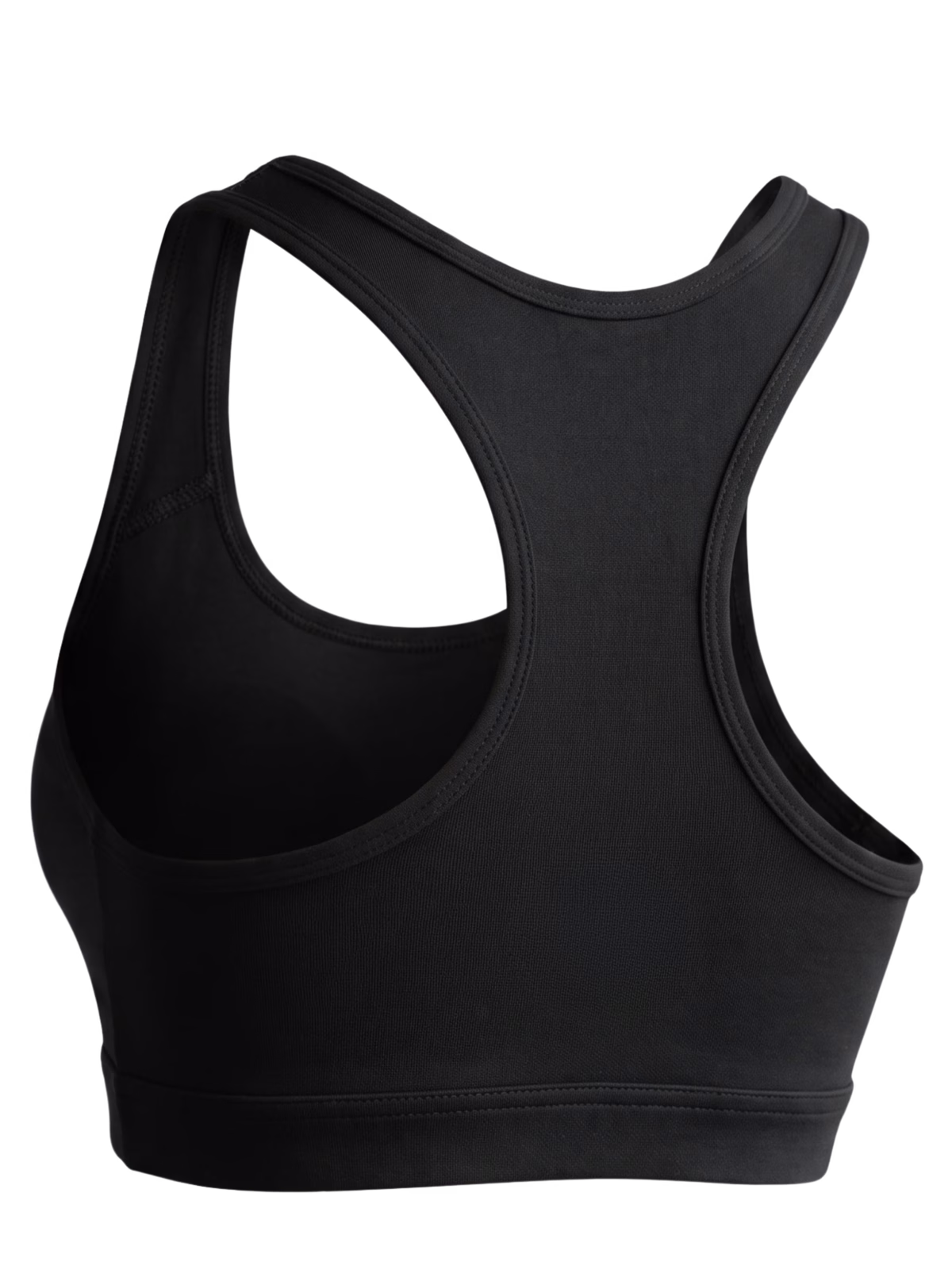 CONTOUR Longline Crop Sujetador Deportivo · Negro en color Negro - Puesta en modelo en movimiento | AYA