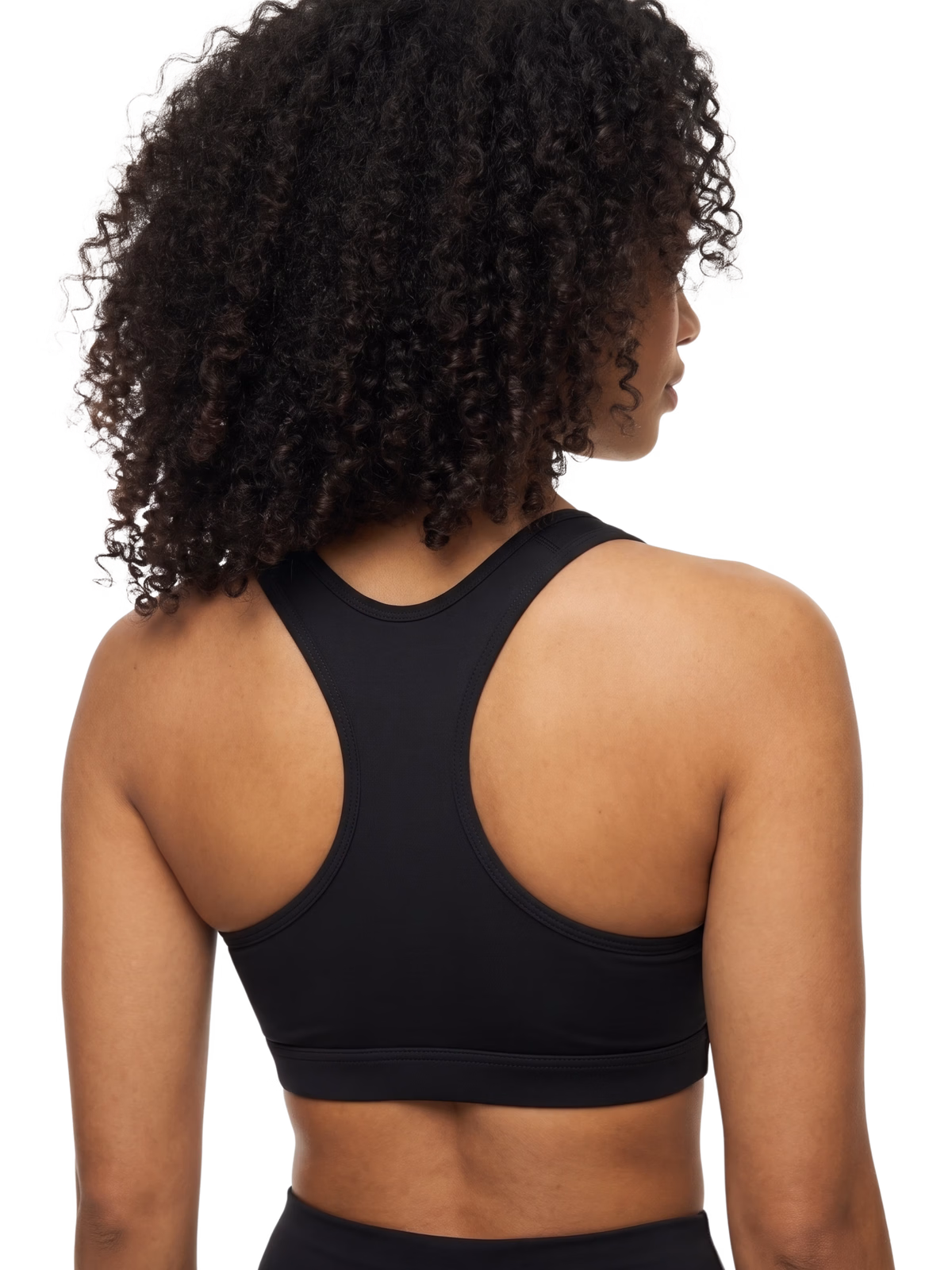 CONTOUR Longline Crop Sujetador Deportivo · Negro en color Negro - Vista posterior y espalda | AYA