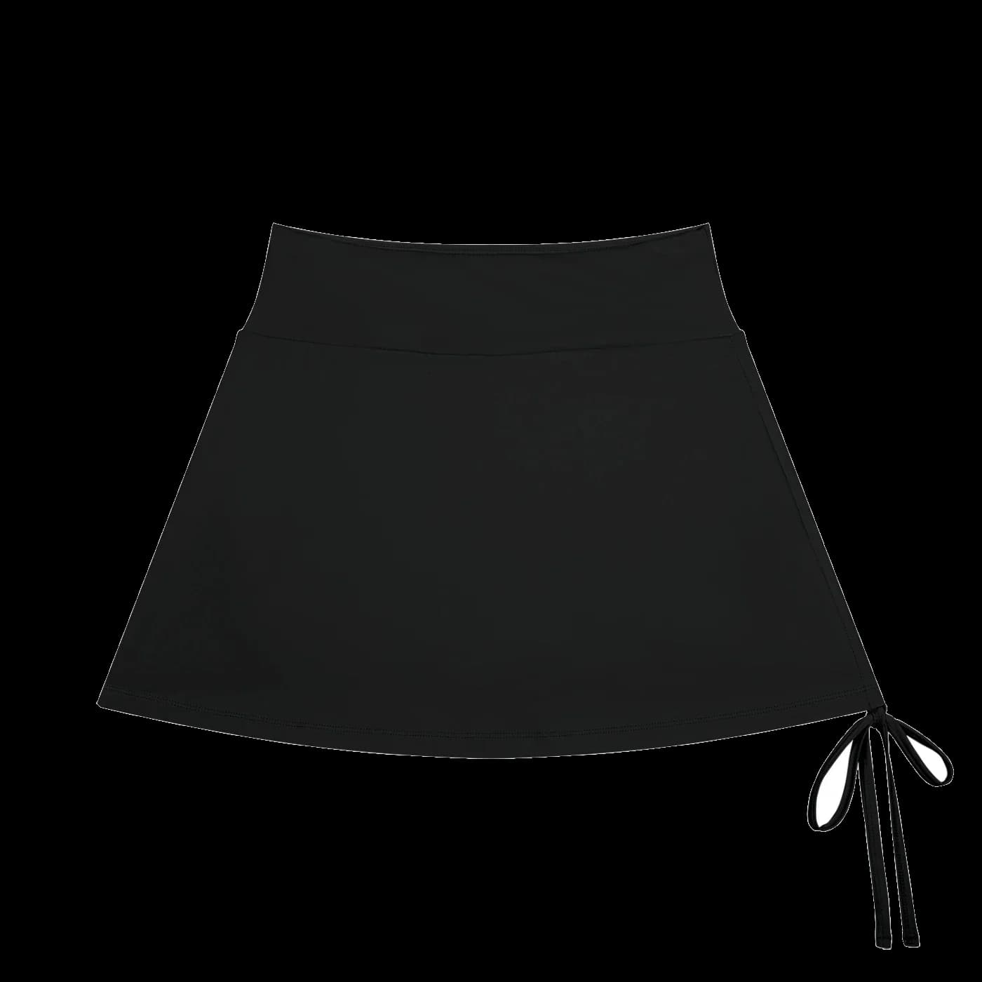 SCULPT Drawstring A-Line Falda-Pantalón · Negro en color Negro - Vista frontal de estudio | AYA