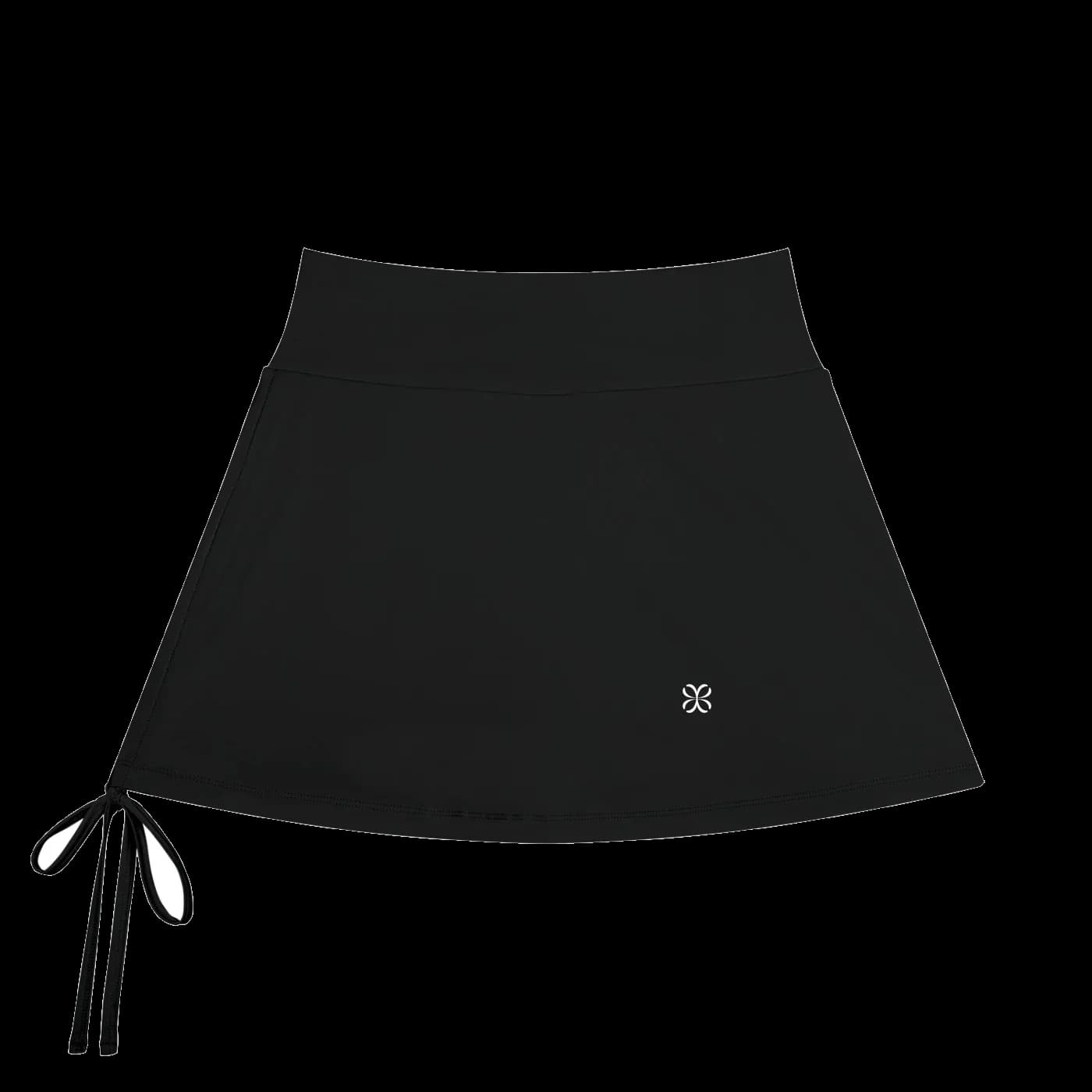 SCULPT Drawstring A-Line Falda-Pantalón · Negro en color Negro - Vista posterior y espalda | AYA