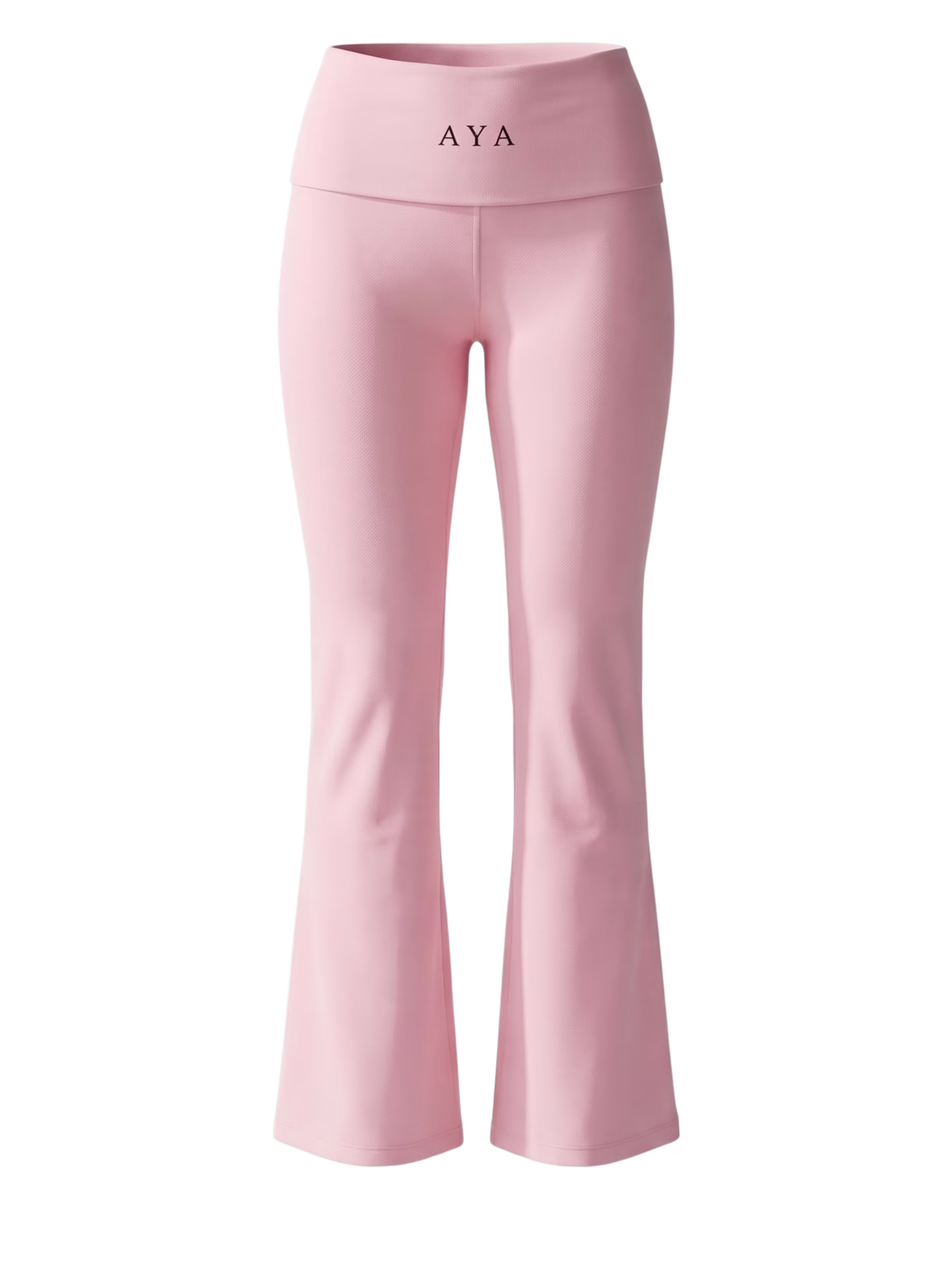 SCULPT High-Rise Pantalón Acampanado Studio · Rosa en color Rosa - Detalle de tejido y compresión | AYA