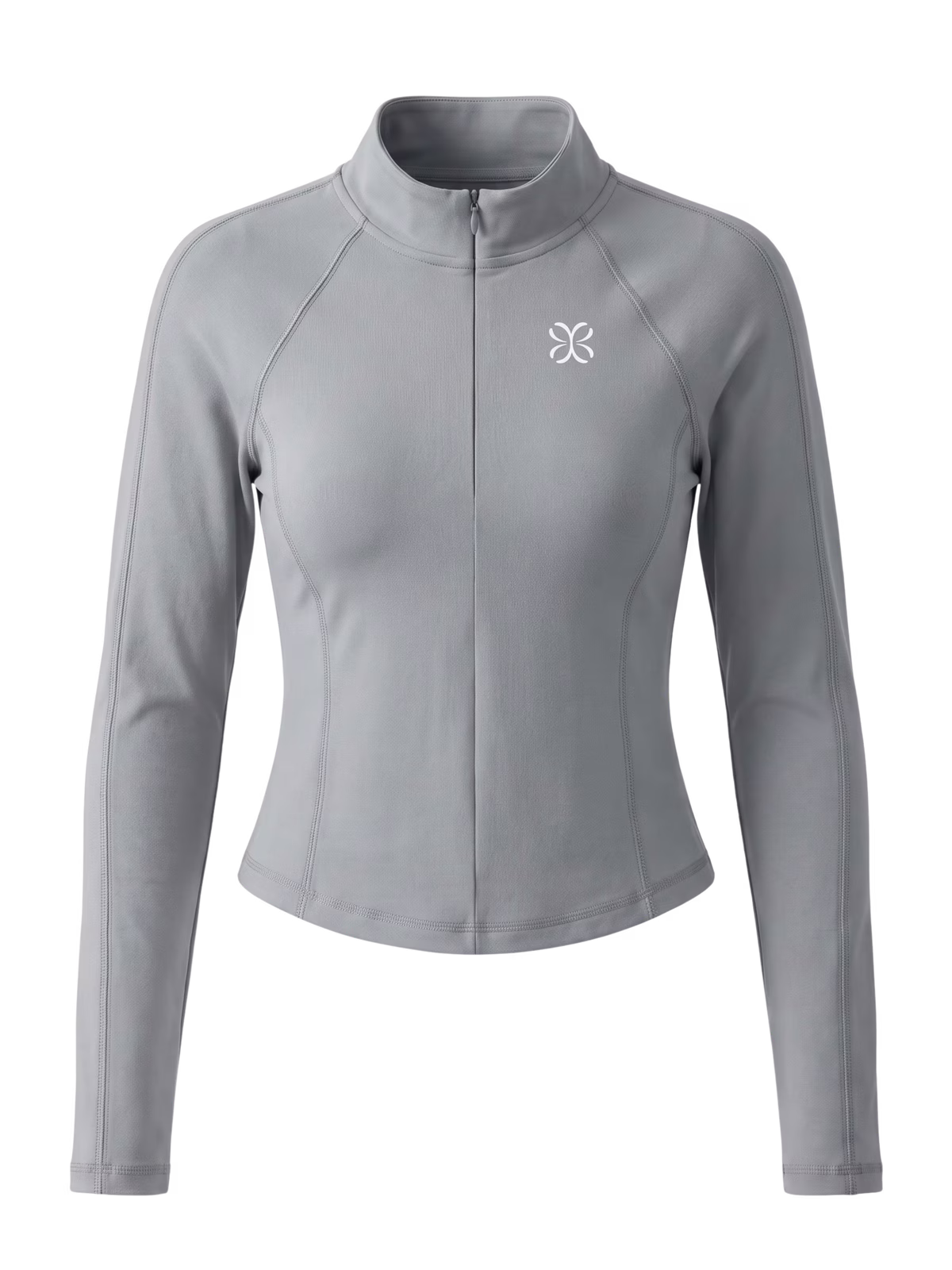 ATELIER Top Manga Larga 1/4-Zip · Gris en color Gris - Vista frontal de estudio | AYA