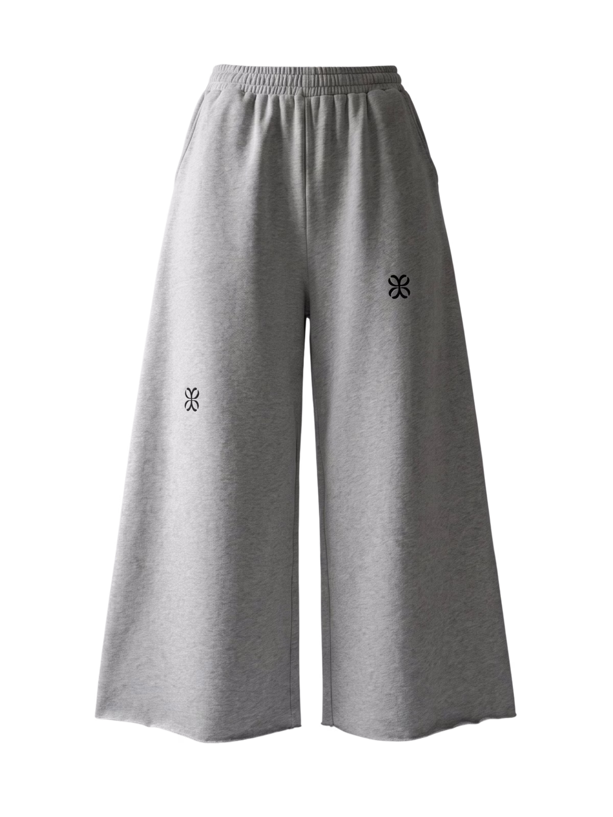 HORIZON Raw Edge Wide-Leg Sweatpant · Gris Vigoré en color Gris Vigoré - Vista frontal de estudio | AYA