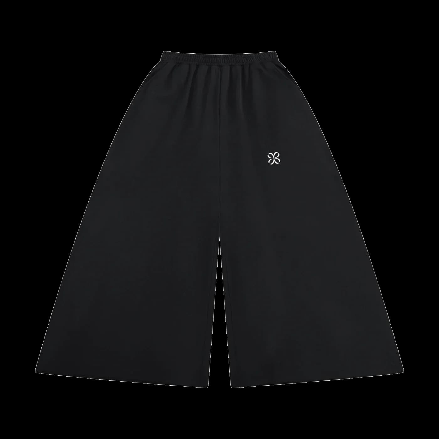 HORIZON Raw Edge Wide-Leg Sweatpant · Negro en color Negro - Vista frontal de estudio | AYA
