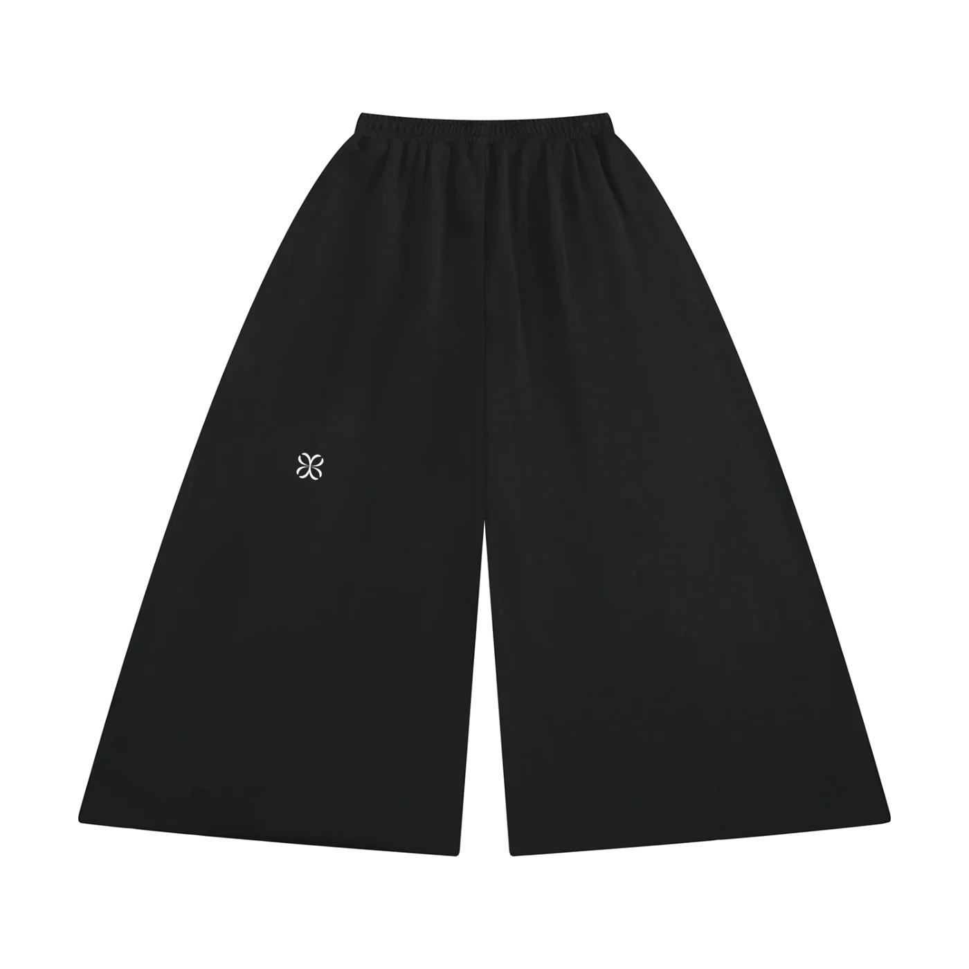 HORIZON Raw Edge Wide-Leg Sweatpant · Negro en color Negro - Vista posterior y espalda | AYA
