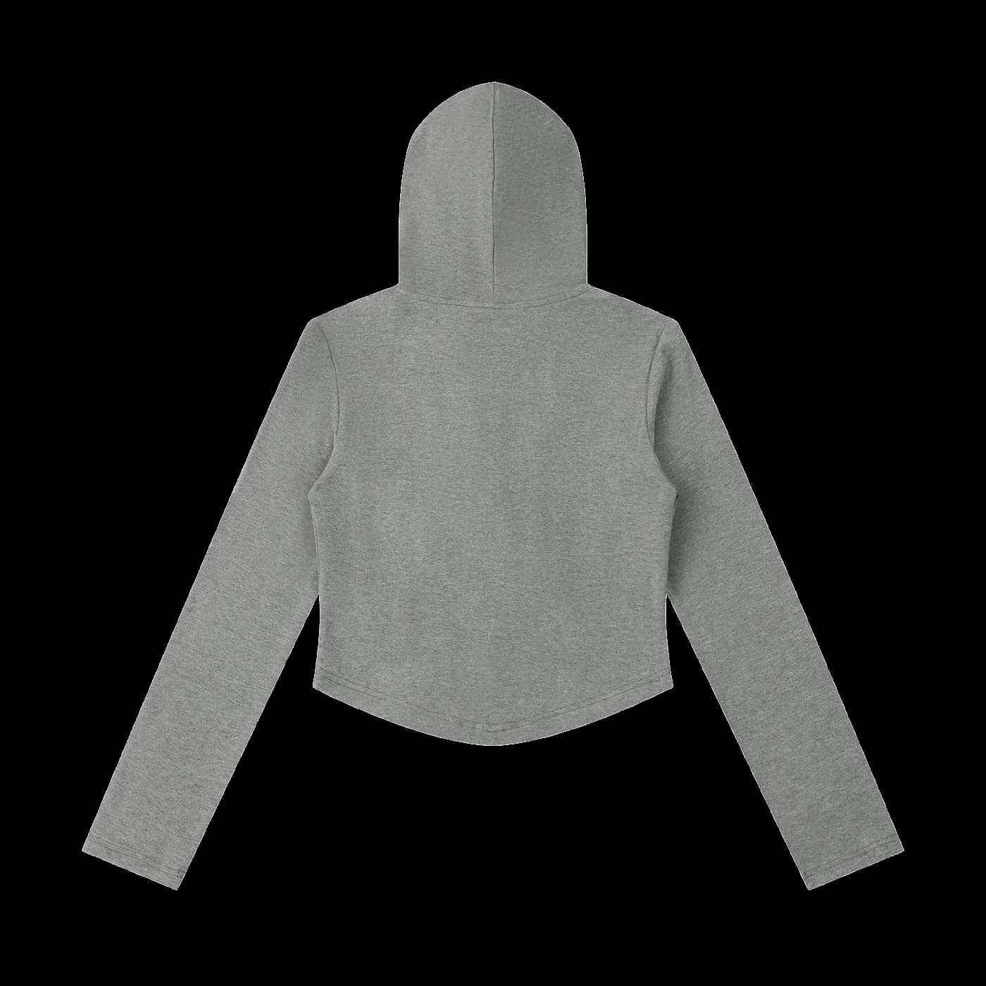 HORIZON Heather Crop Sudadera con Capucha y Cremallera · Gris Vigoré en color Gris Vigoré - Vista posterior y espalda | AYA
