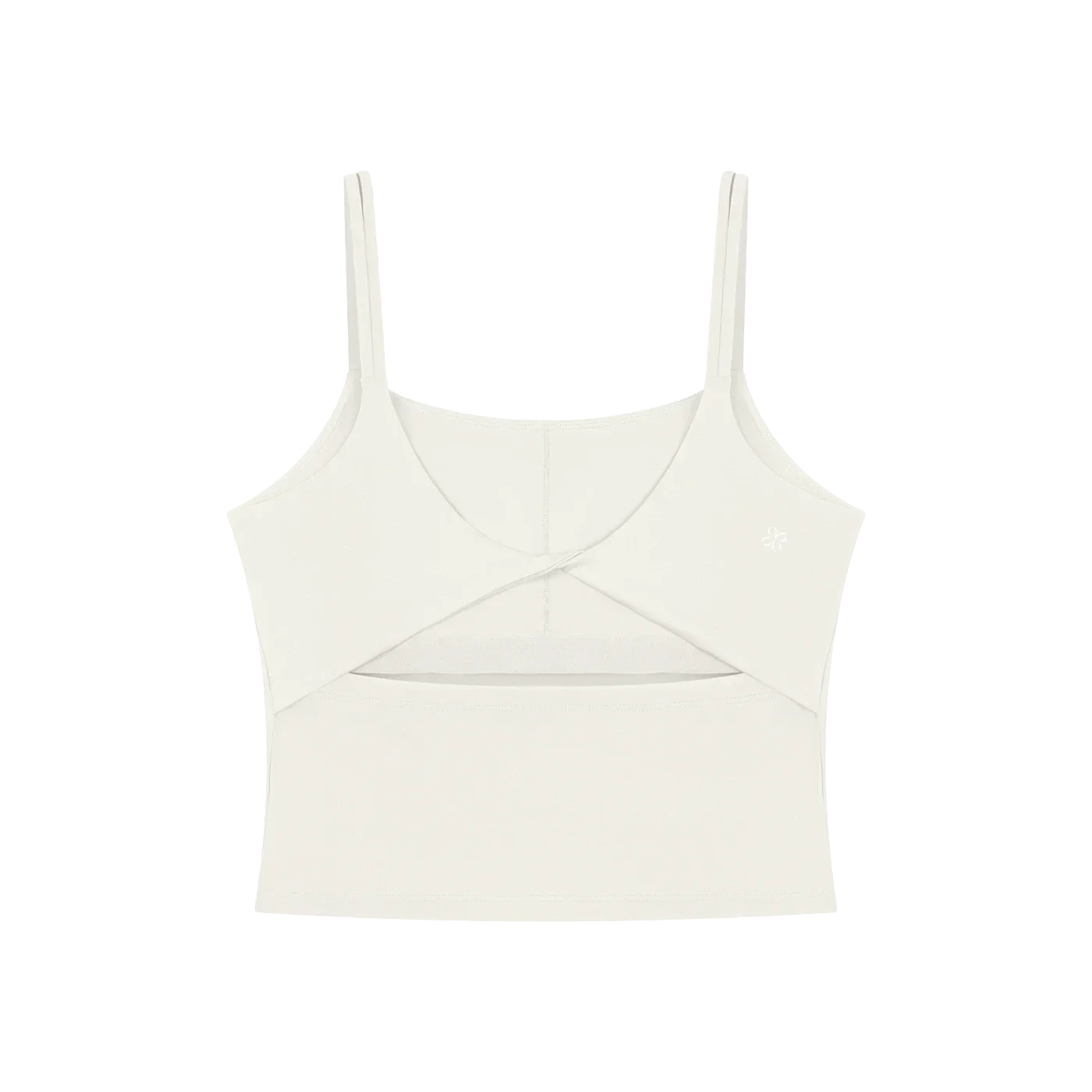 AURA Top Corto Escote Redondo · Beige en color Beige - Vista posterior y espalda | AYA