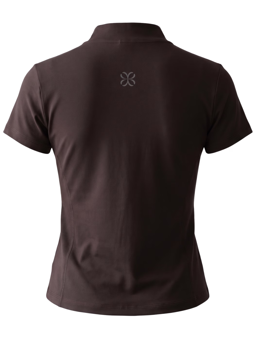 Yoga Quarter-Zip Mock Neck T-Shirt · Marrón Chocolate en color Marrón Chocolate - Vista posterior y espalda | AYA