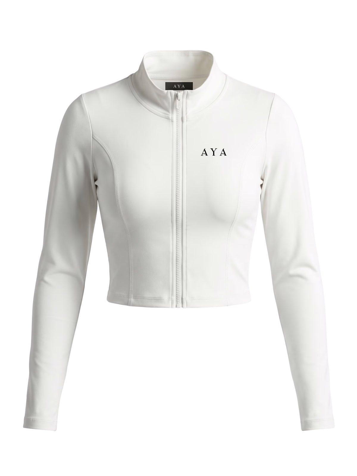 HORIZON Studio Crop Jacket · Blanco en color Blanco - Vista frontal de estudio | AYA