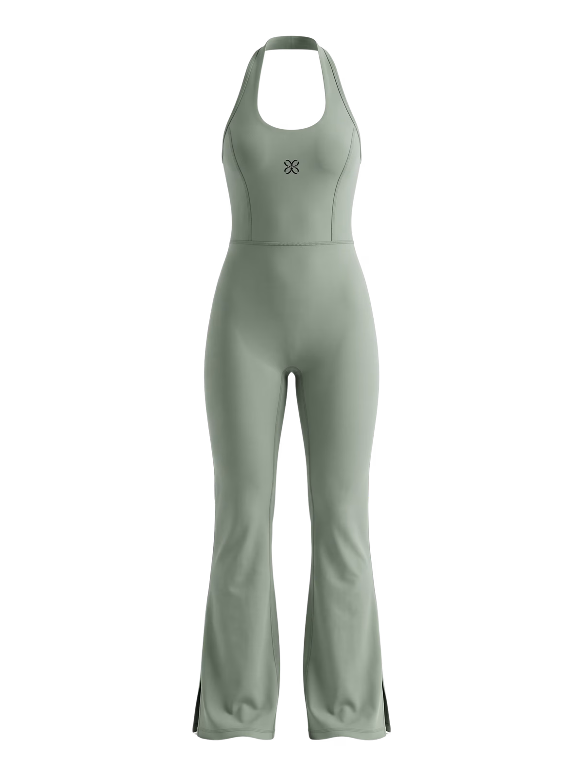 AURA Mono Halter Pernera Flare · Verde en color Verde - Vista frontal de estudio | AYA