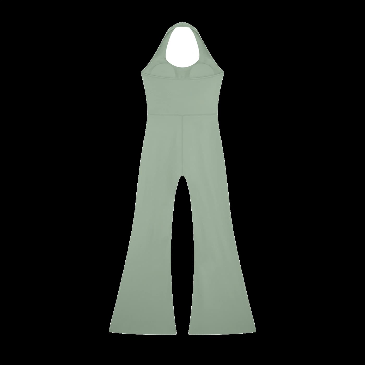 AURA Mono Halter Pernera Flare · Verde Salvia en color Verde Salvia - Vista posterior y espalda | AYA