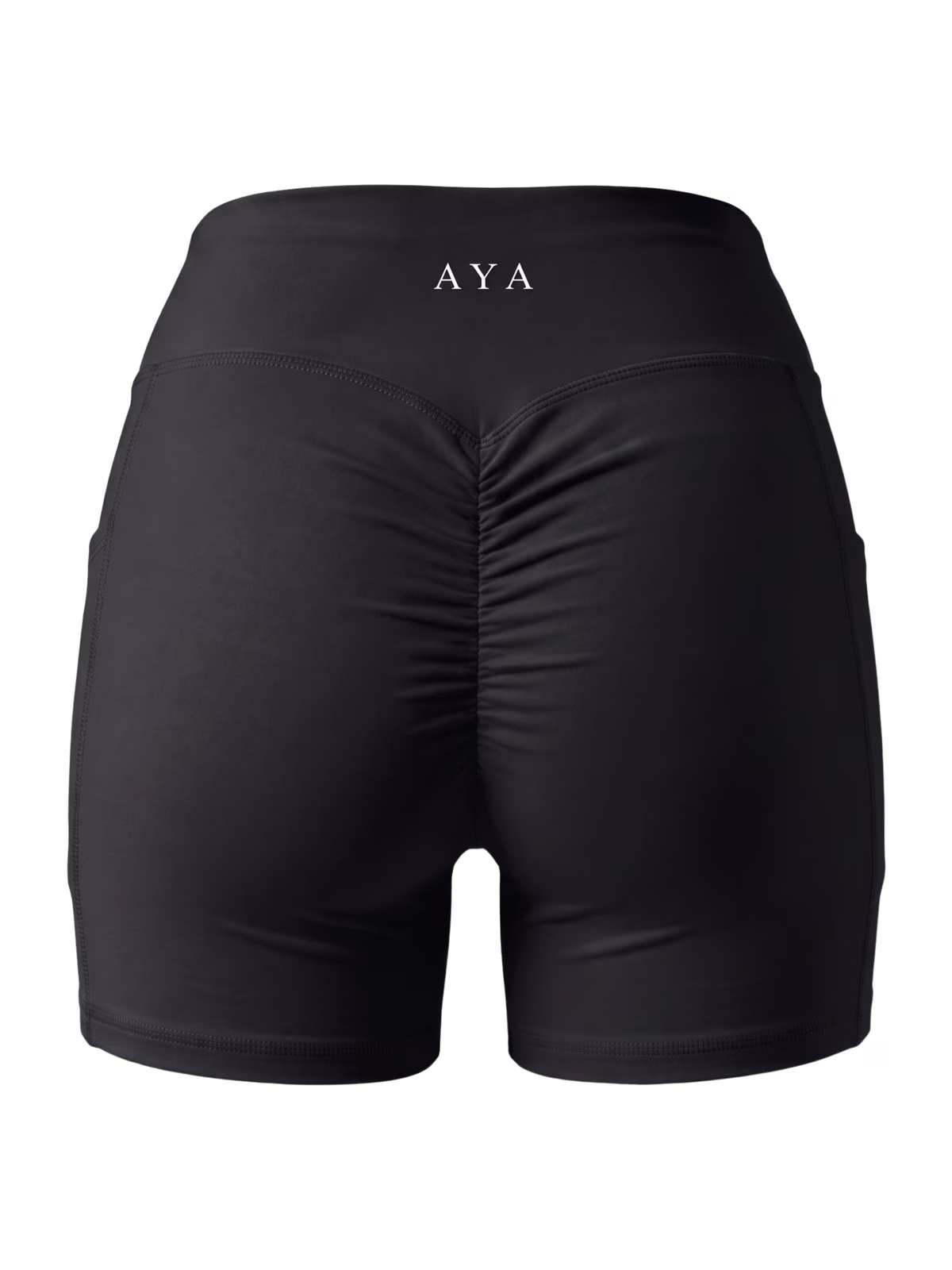 SCULPT Short Técnico con Bolsillo · Negro en color Negro - Vista lateral y silueta | AYA