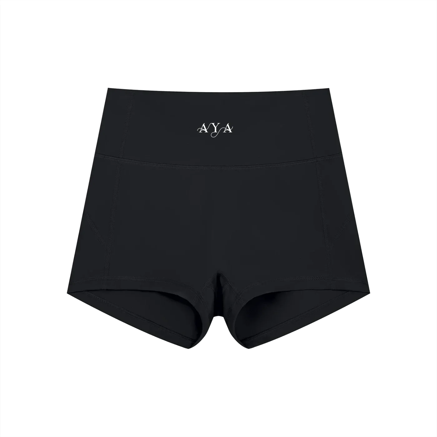 SCULPT Short Biker Canalé · Negro en color Negro - Vista frontal de estudio | AYA