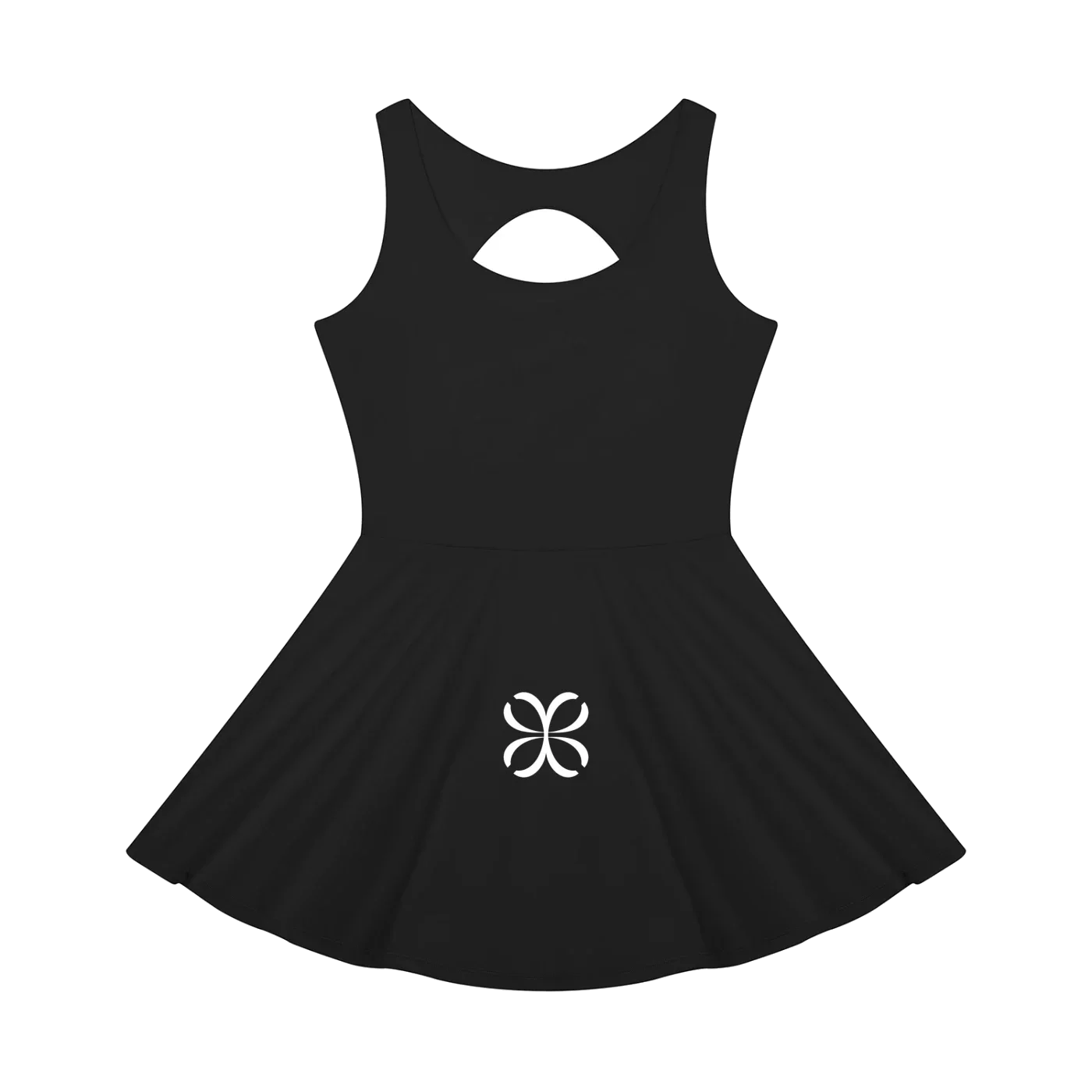 ATELIER Open-Back Tennis Vestido · Negro en color Negro - Vista frontal de estudio | AYA