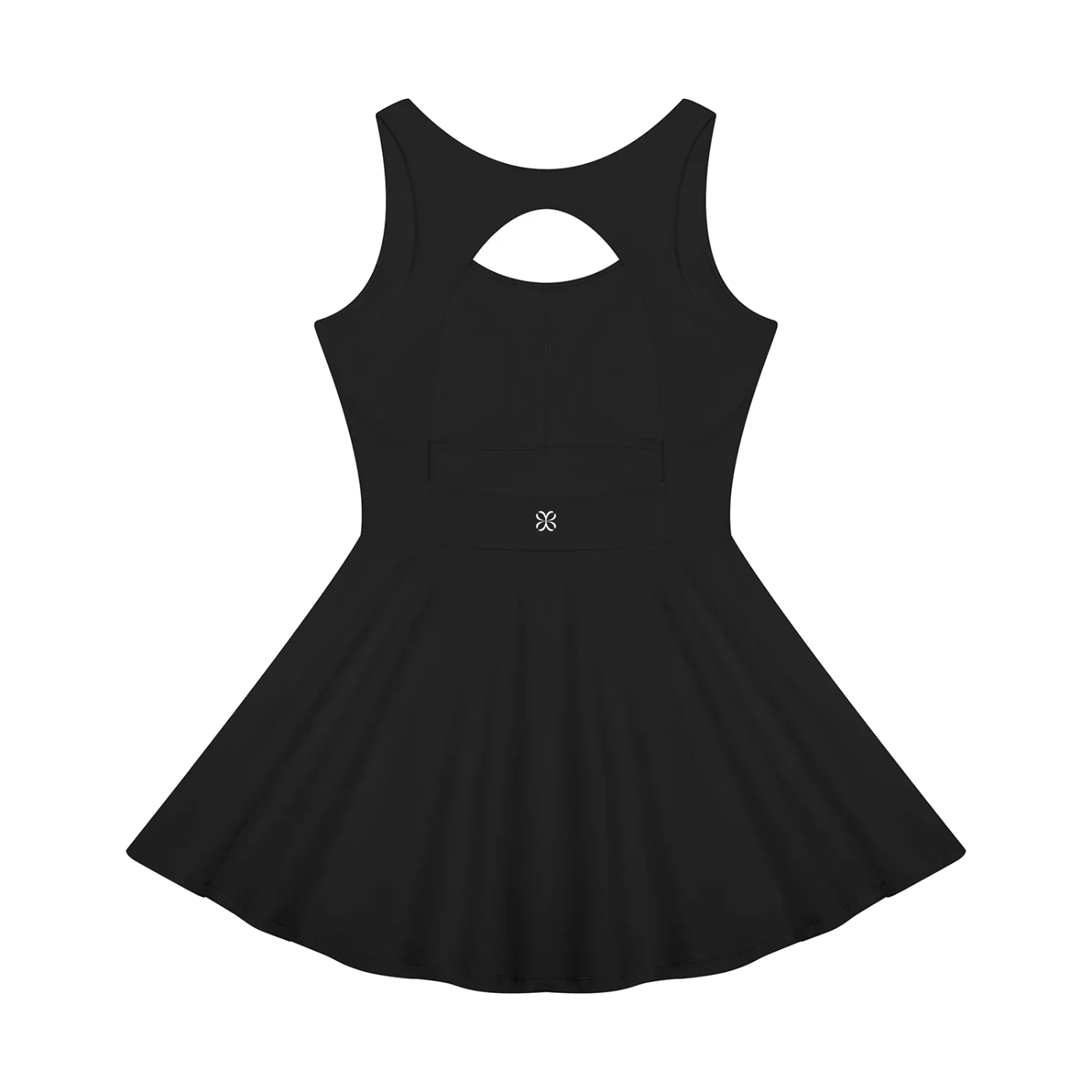 ATELIER Open-Back Tennis Vestido · Negro en color Negro - Vista posterior y espalda | AYA
