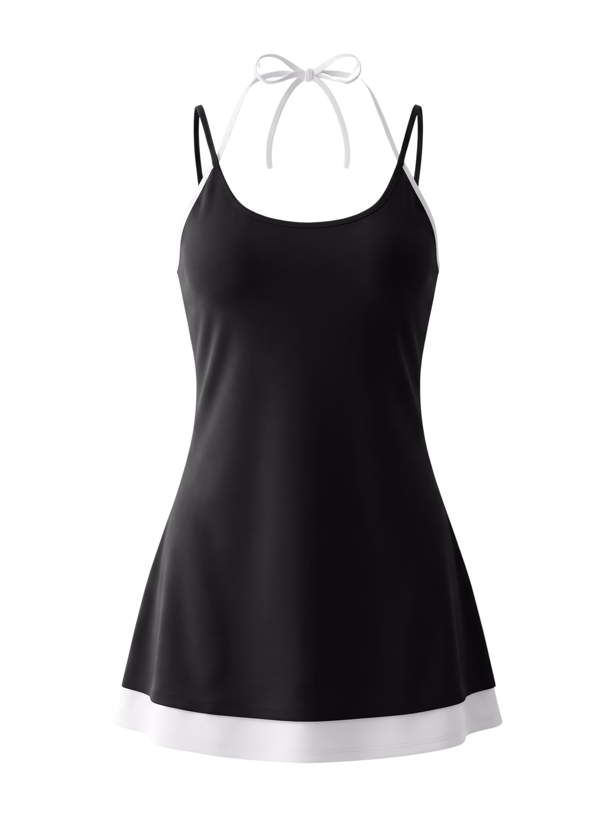 ATELIER Paneled A-Line Vestido · Negro en color Negro - Vista frontal de estudio | AYA