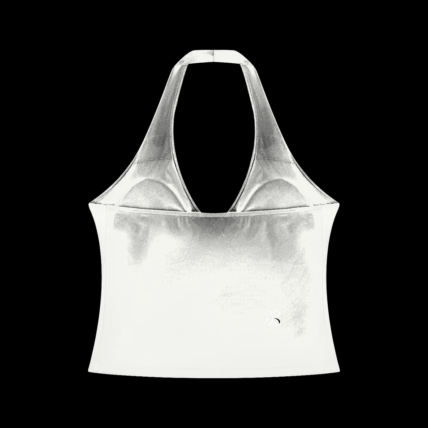 AURA Top Halter Fruncido · Blanco en color Blanco - Vista posterior y espalda | AYA