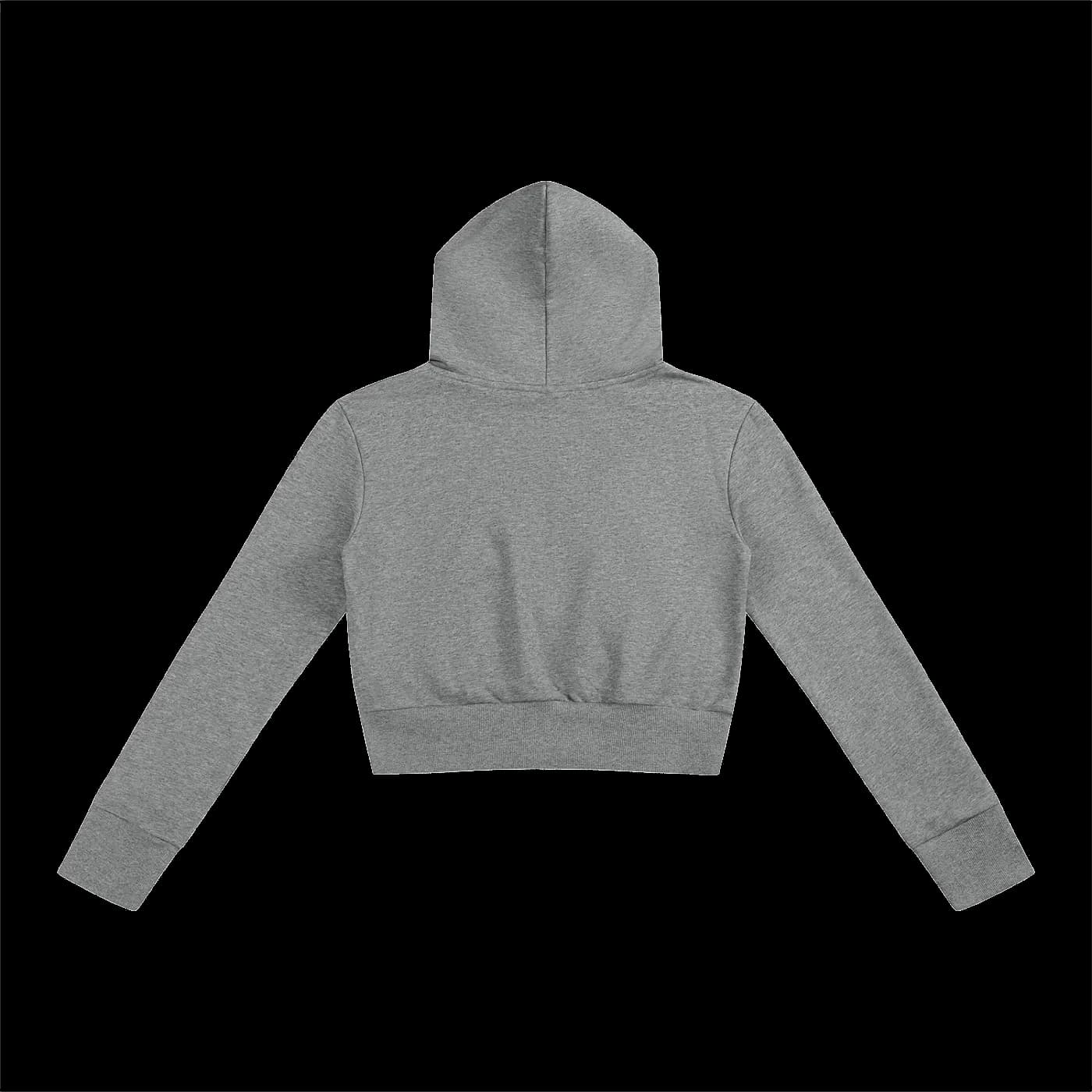 HORIZON Slim Crop Full-Sudadera con Capucha y Cremallera · Gris Vigoré en color Gris Vigoré - Vista posterior y espalda | AYA