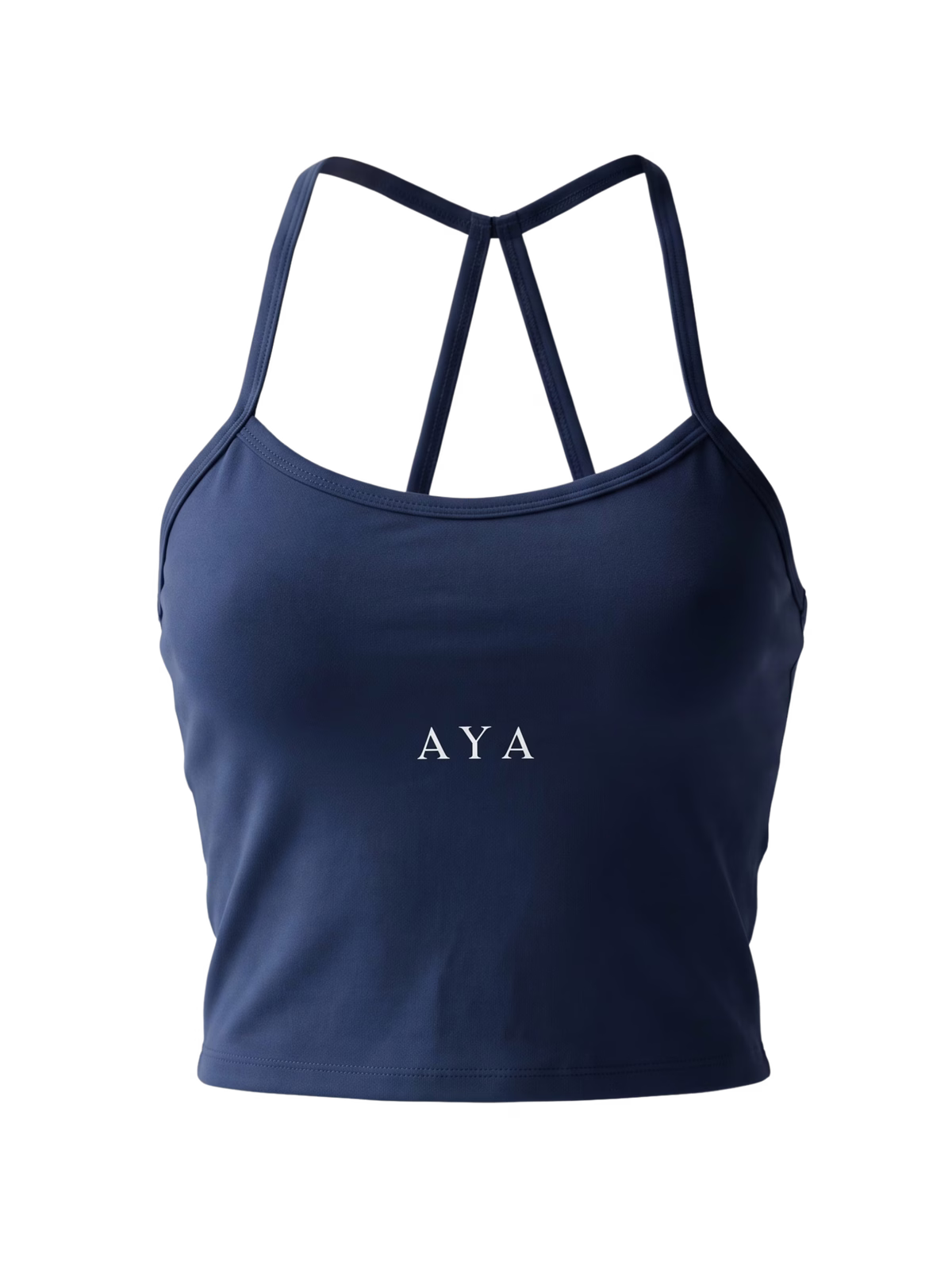 AURA Top Tirantes Studio · Azul Marino en color Azul Marino - Puesta en modelo en movimiento | AYA