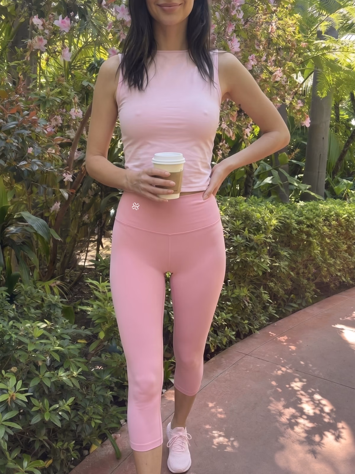 SCULPT High-Waisted Legging Capri · Rosa en color Rosa - Vista frontal de estudio | AYA