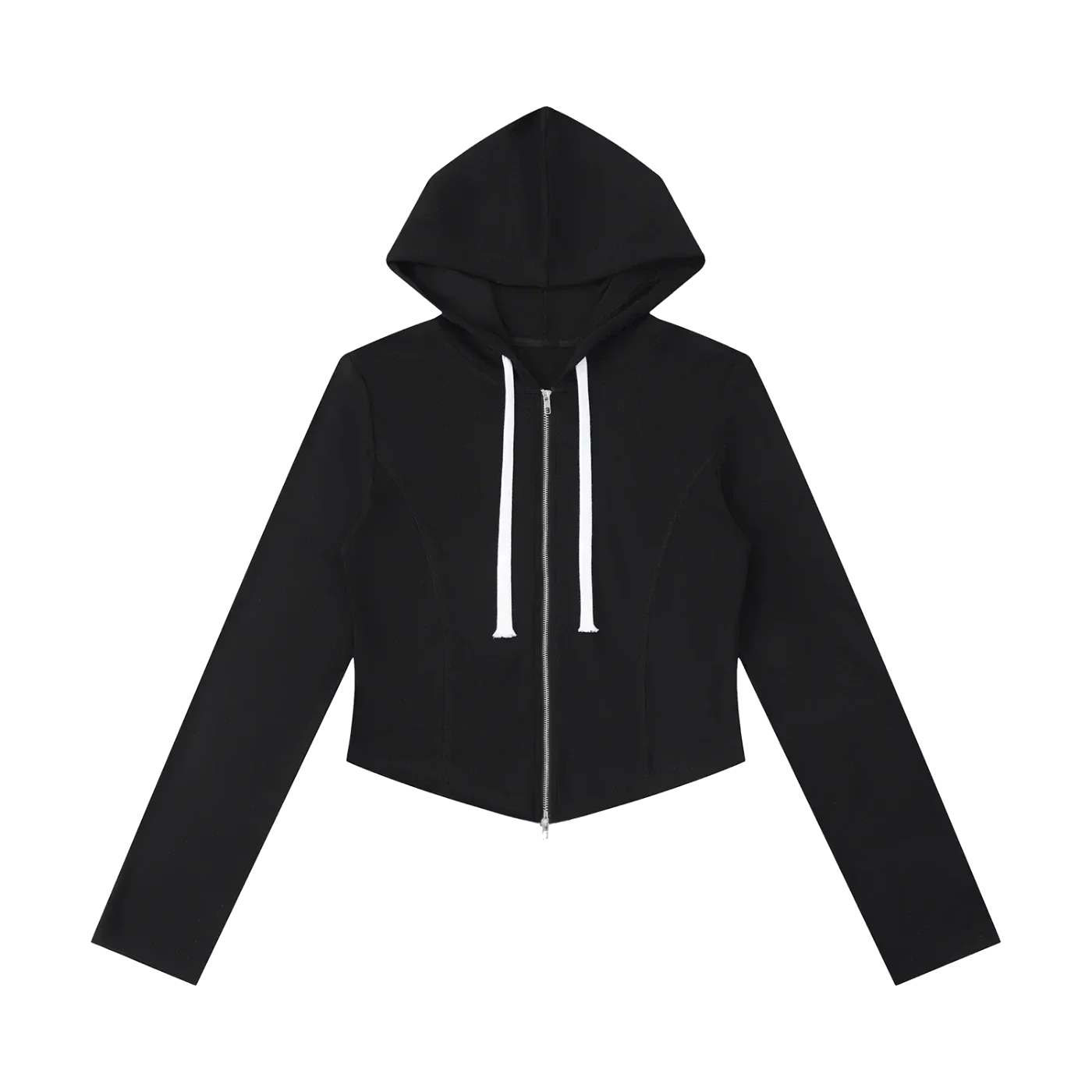 HORIZON Heather Crop Sudadera con Capucha y Cremallera - Vista frontal de estudio | AYA