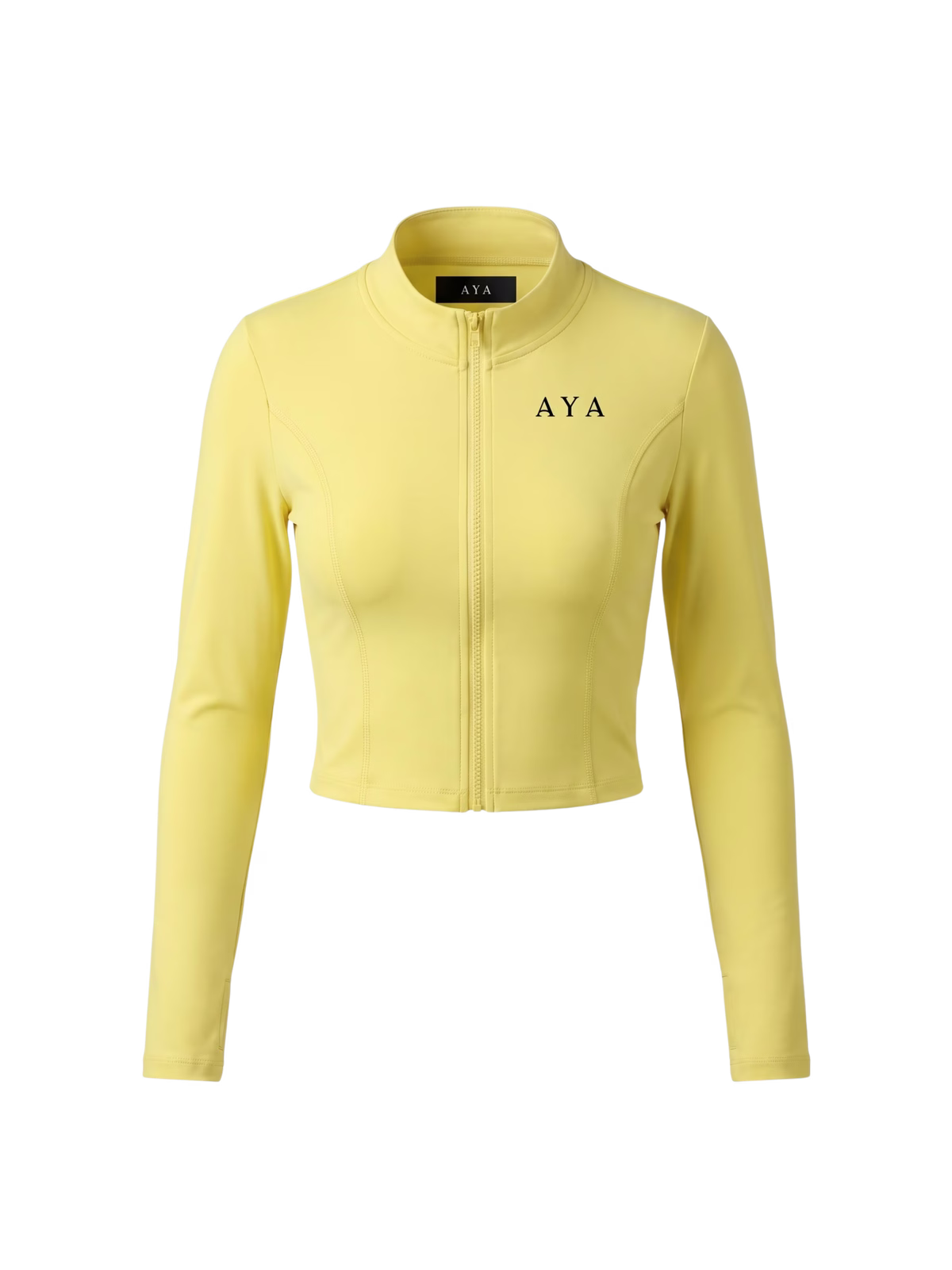 ATELIER Chaqueta Crop Zip - Vista frontal de estudio | AYA