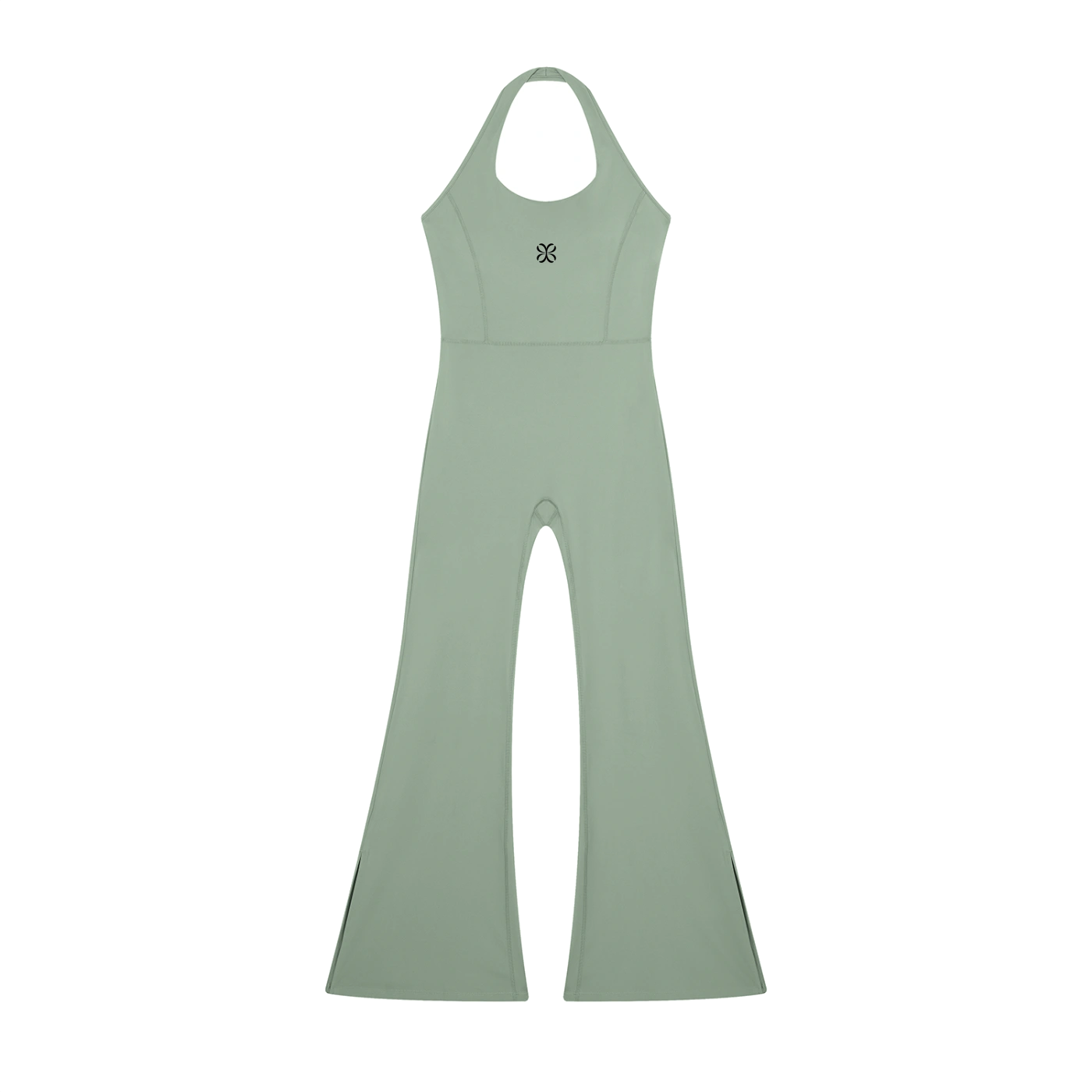 AURA Mono Halter Pernera Flare · Verde Salvia en color Verde Salvia - Vista frontal de estudio | AYA