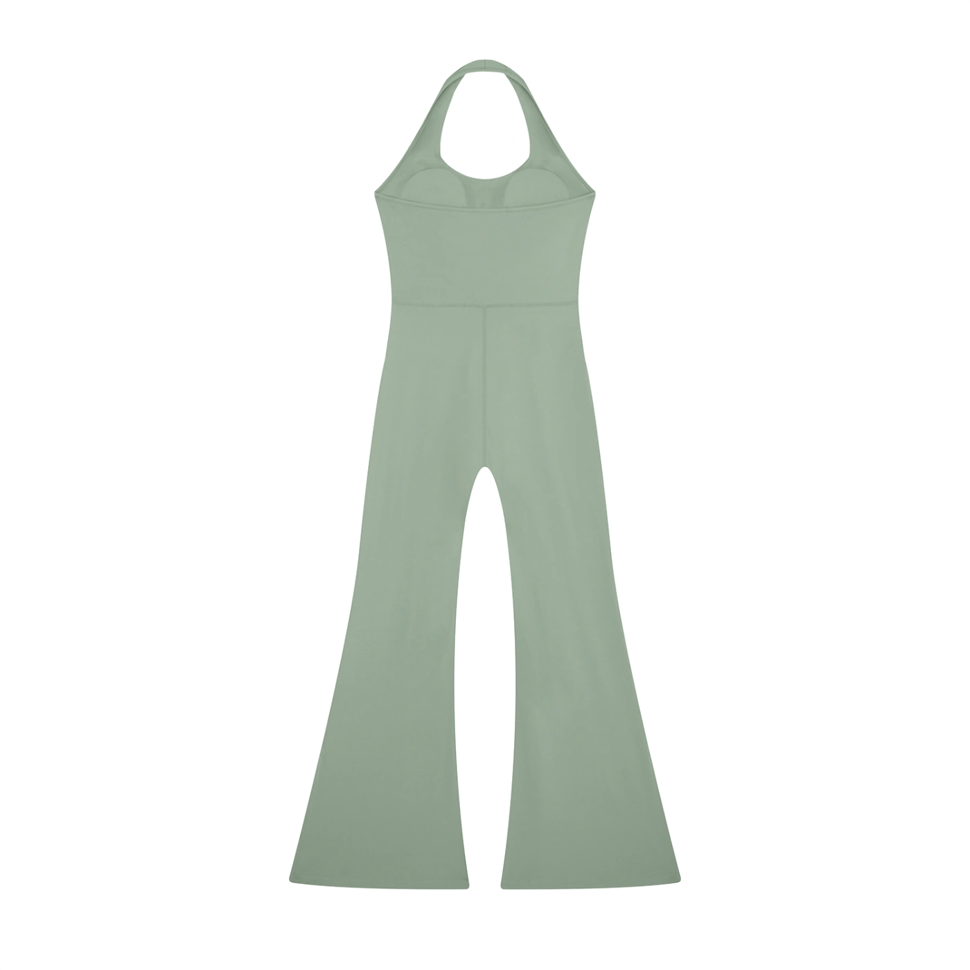 AURA Mono Halter Pernera Flare · Verde Salvia en color Verde Salvia - Vista posterior y espalda | AYA