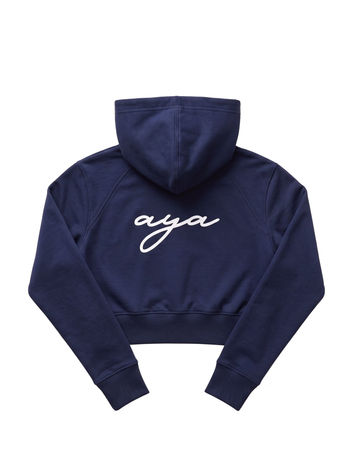 ATELIER Sudadera Crop Cremallera en color Azul Marino - Vista posterior y espalda | AYA
